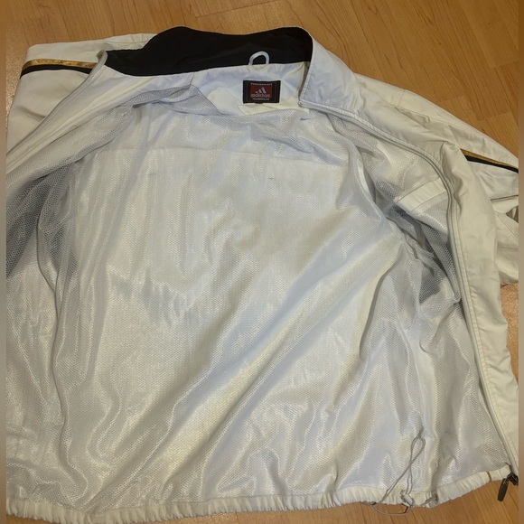 Vintage Adidas White Windbreaker with Black and Gold Accents - Picture 9 of 12